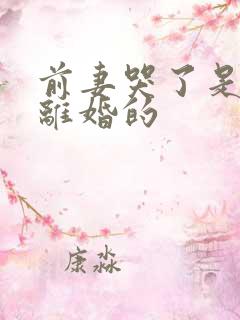 前妻哭了是你说离婚的