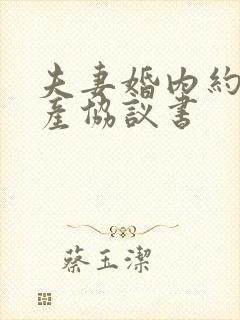 夫妻婚内约定财产协议书