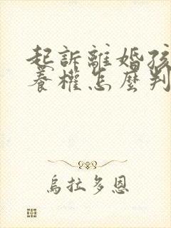 起诉离婚孩子抚养权怎么判