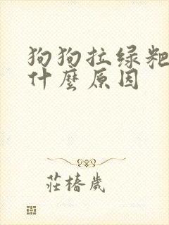 狗狗拉绿粑粑是什么原因