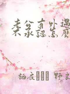 老公有外遇问他不承认怎么办