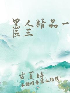 黑人精品一区二区三