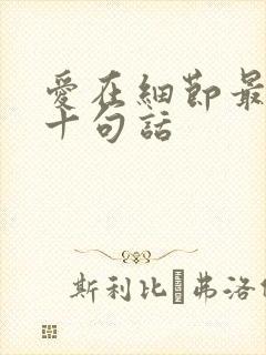 爱在细节最经典十句话