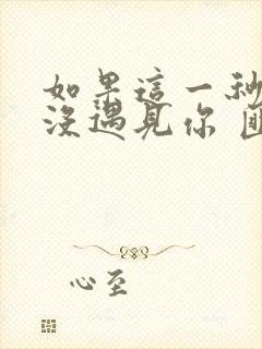 如果这一秒,我没遇见你 匪我思存