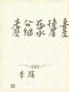 老公死后妻子怎么继承房产