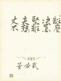 丈夫坚决离婚我不想离怎么样对付