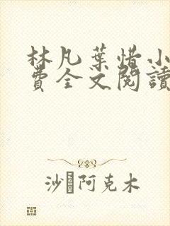 林凡叶惜小说免费全文阅读