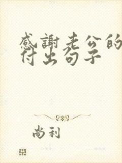 感谢老公的辛苦付出句子