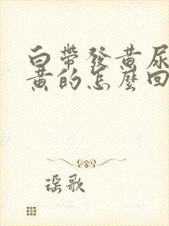 白带发黄尿也是黄的怎么回事