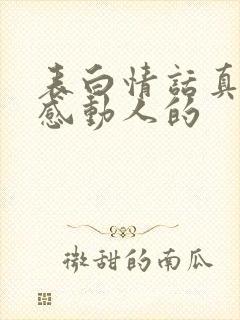 表白情话真实点感动人的