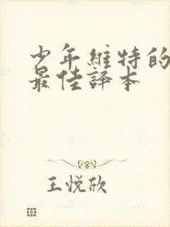 少年维特的烦恼最佳译本