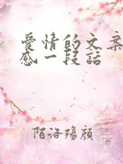 爱情的文案高级感一段话