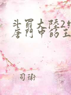 斗罗大陆2绝世唐门中的王冬