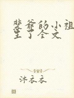 裴爷的小祖宗重生了全文