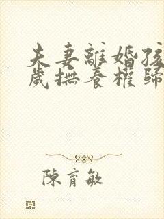 夫妻离婚孩子三岁抚养权归谁