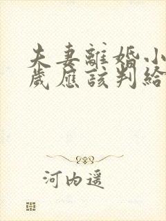 夫妻离婚小孩3岁应该判给谁