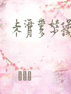 上海带娃保姆一个月多少钱