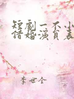 短剧一不小心离错婚演员表