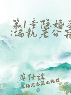 第1章隐婚蜜爱:偏执老公宠上瘾