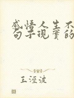 感悟人生不易的句子现实的话