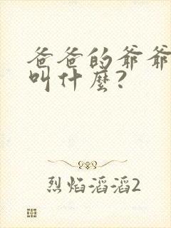 爸爸的爷爷奶奶叫什么?