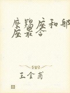 摩羯座和那个星座最合