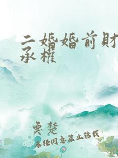 二婚婚前财产继承权