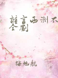 谁言西洲不知意全剧