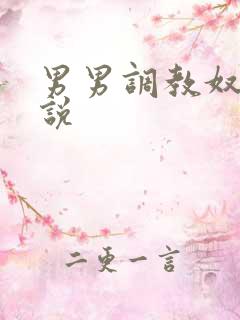 男男调教奴隶小说