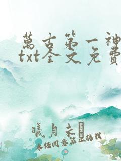 万古第一神小说txt全文免费下载