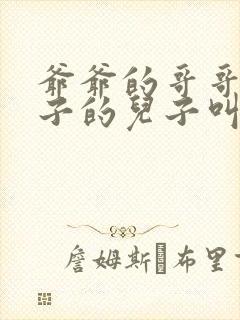 爷爷的哥哥的儿子的儿子叫什么