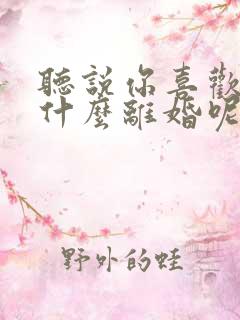 听说你喜欢我为什么离婚呢