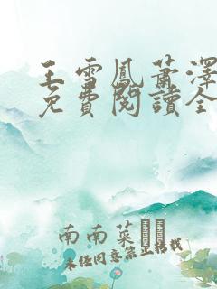 王雪凤萧泽小说免费阅读全文