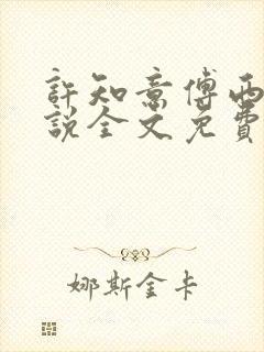 许知意傅西洲小说全文免费阅读