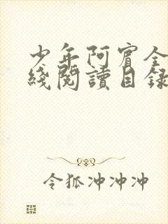 少年阿宾全文在线阅读目录