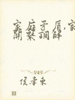 家庭矛盾,家庭关系调解