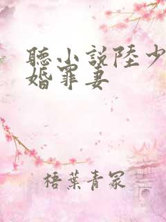 听小说陆少的隐婚罪妻