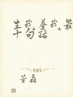 生我养我最经典十句话