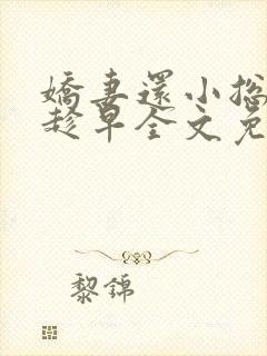 娇妻还小总裁要趁早全文免费阅读