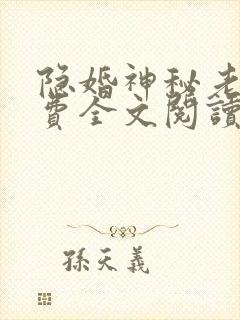 隐婚神秘老公免费全文阅读