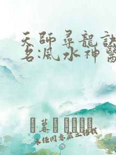 天师寻龙诀(同名:风水神医,皮剑青朱栩诺)