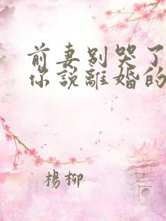 前妻别哭了,是你说离婚的短剧免费观看