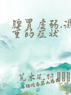 脾胃虚弱,湿气重的症状