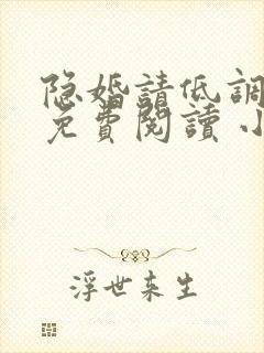 隐婚请低调全文免费阅读 小说