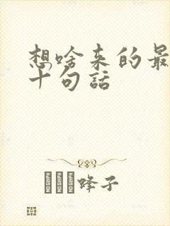 想啥来的最经典十句话