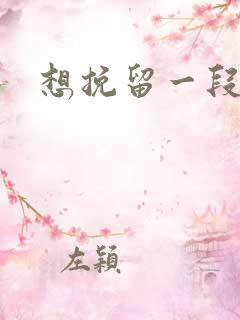 想挽留一段感情