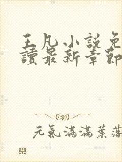 王凡小说免费阅读最新章节