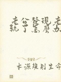 老公发现老婆出轨了怎么办