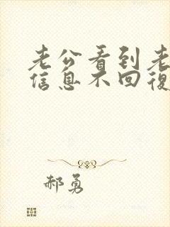 老公看到老婆的信息不回复