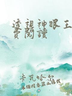 透视神眼王峰免费阅读